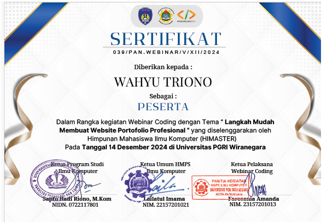 Sertifikat Pelatihan